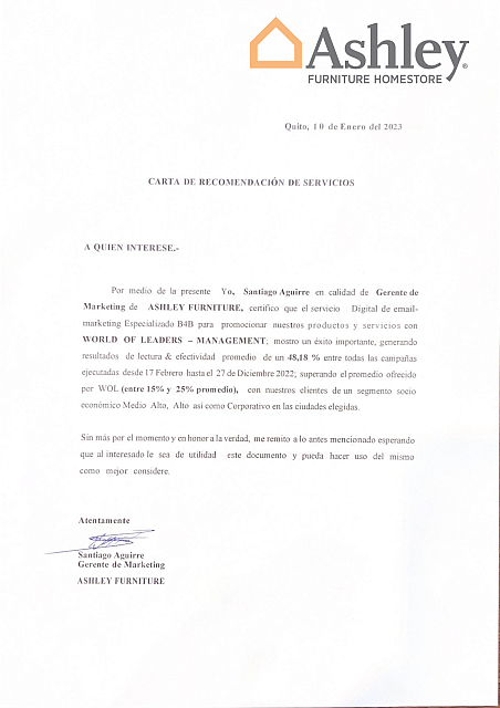 RECOMENDACION ASHLEY