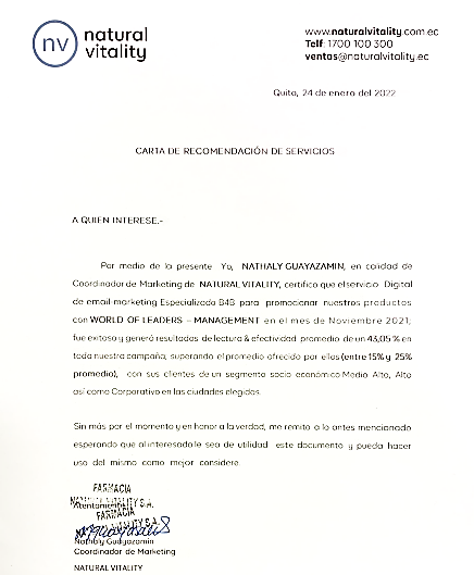 Recomendacion NaturalVital 2021