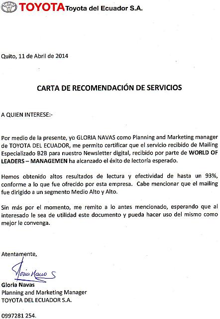 recomendacion toyota 2014